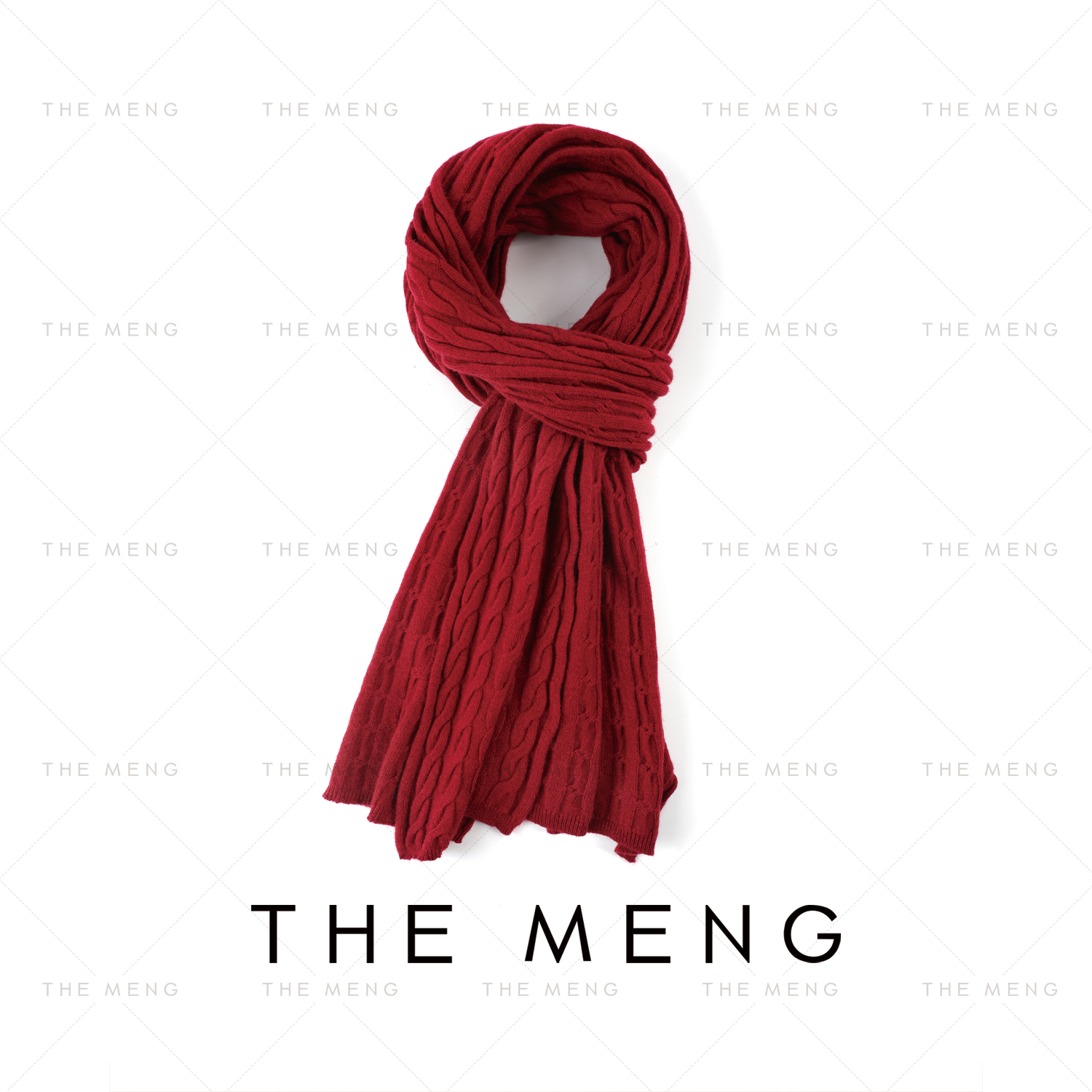 THE MENG【时尚单品】鄂尔多斯山羊绒绵羊毛围巾#M243I0001-D LZ