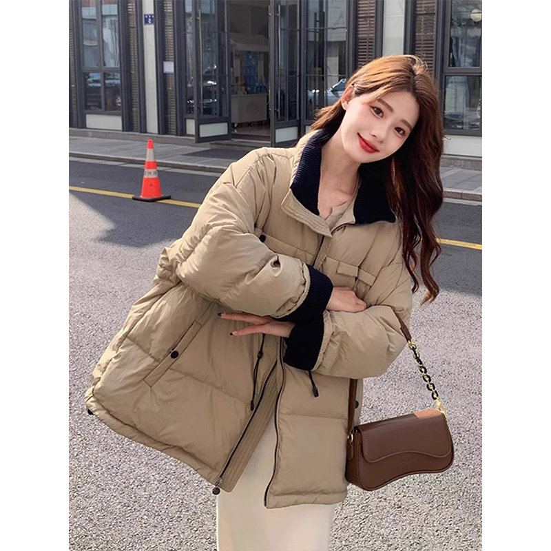 VTVK韩版棉服外套女冬大码微胖mm显瘦宽松设计感加厚棉衣面包服女