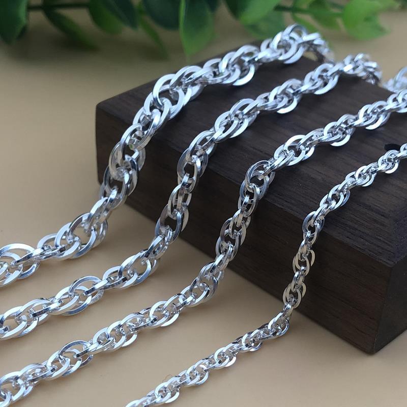 足银手链 新款999纯银水波纹手链男女款麻绳情侣时尚潮流个性经典