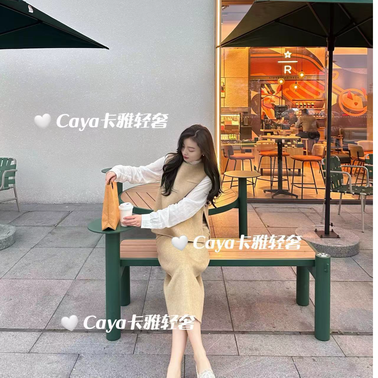 【Caya】都市丽人套装双面羊毛大衣女小众设计师轻奢套装绵羊毛外套