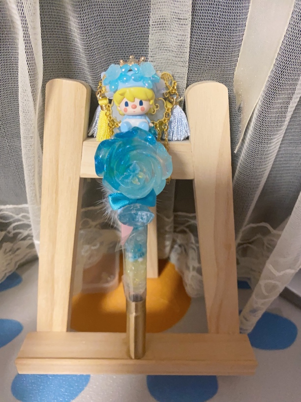 蓝色甜豆萌粒DIY签字笔