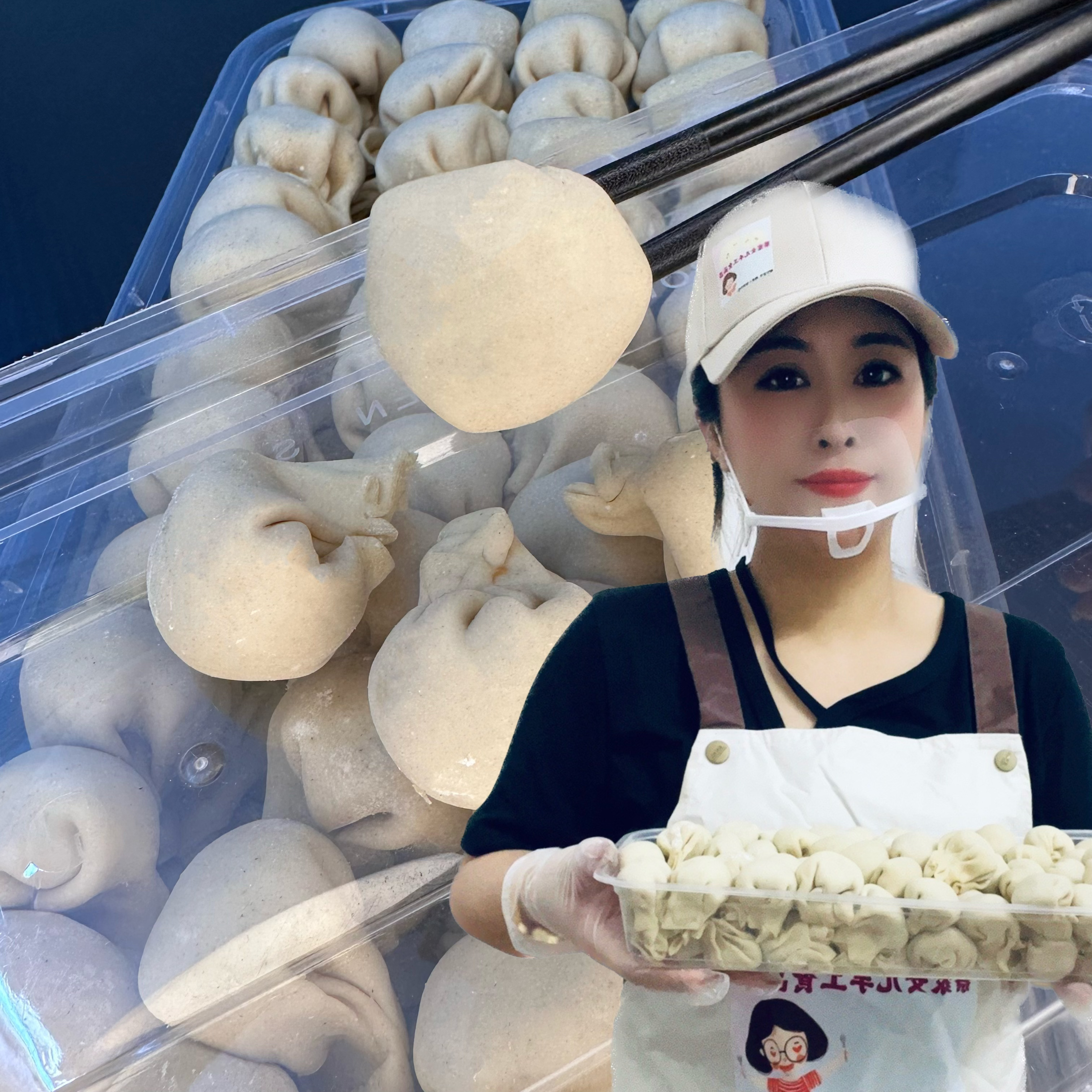 【次日达】蔡家女儿纯手工散装水饺1000g新鲜顺丰发货冷链水煮冷冻