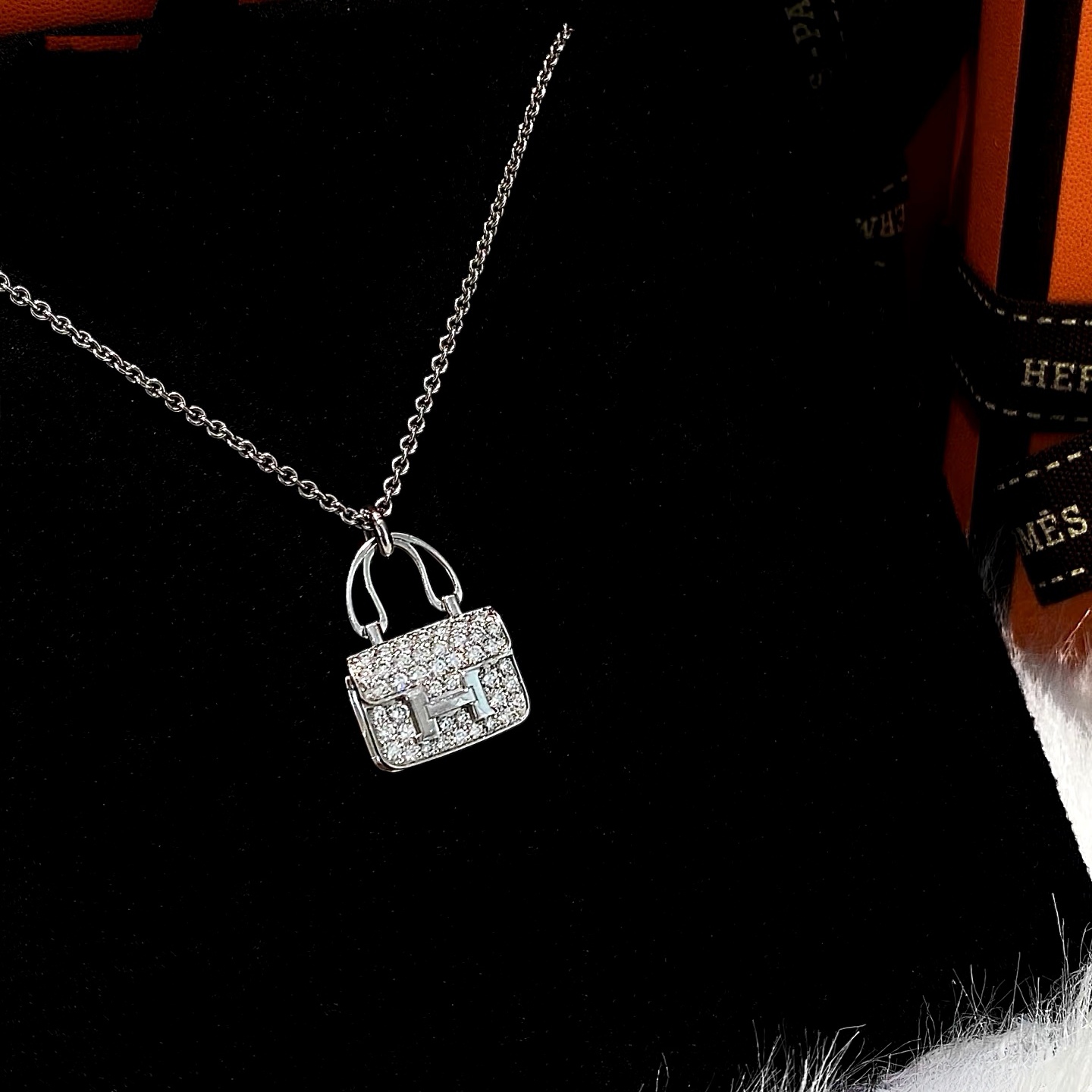 全新未使用 Hermes/爱马仕 小花攀攀 康康项链 满钻 新扣 