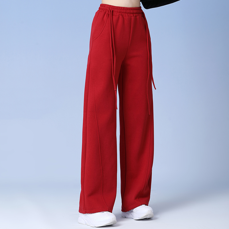 【直播】春季新款直筒香蕉裤抽绳高腰垂感广场舞运动裤百搭休闲阔