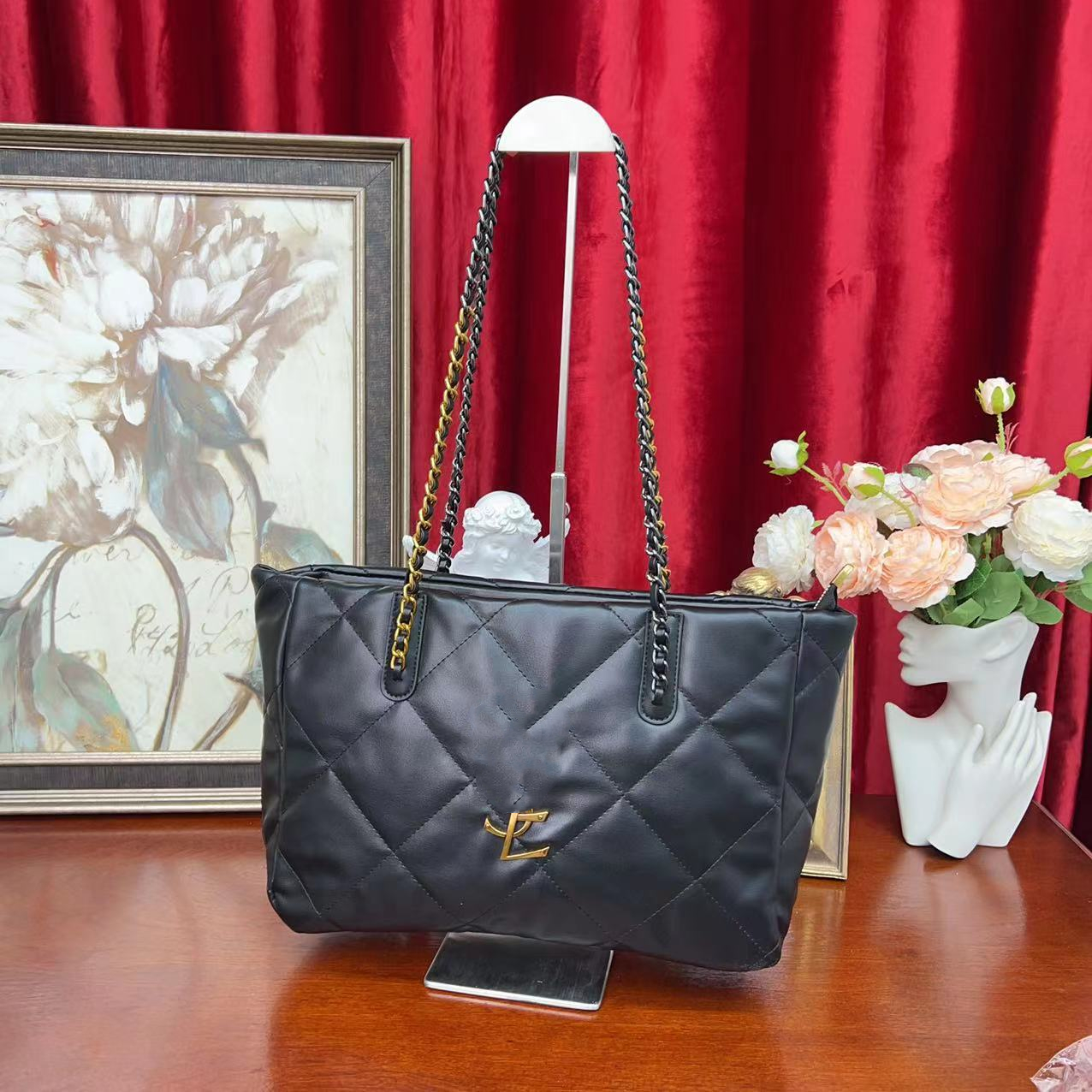 015时尚浮利女000士经典百搭6024黑色单肩包斜挎包（无礼盒）