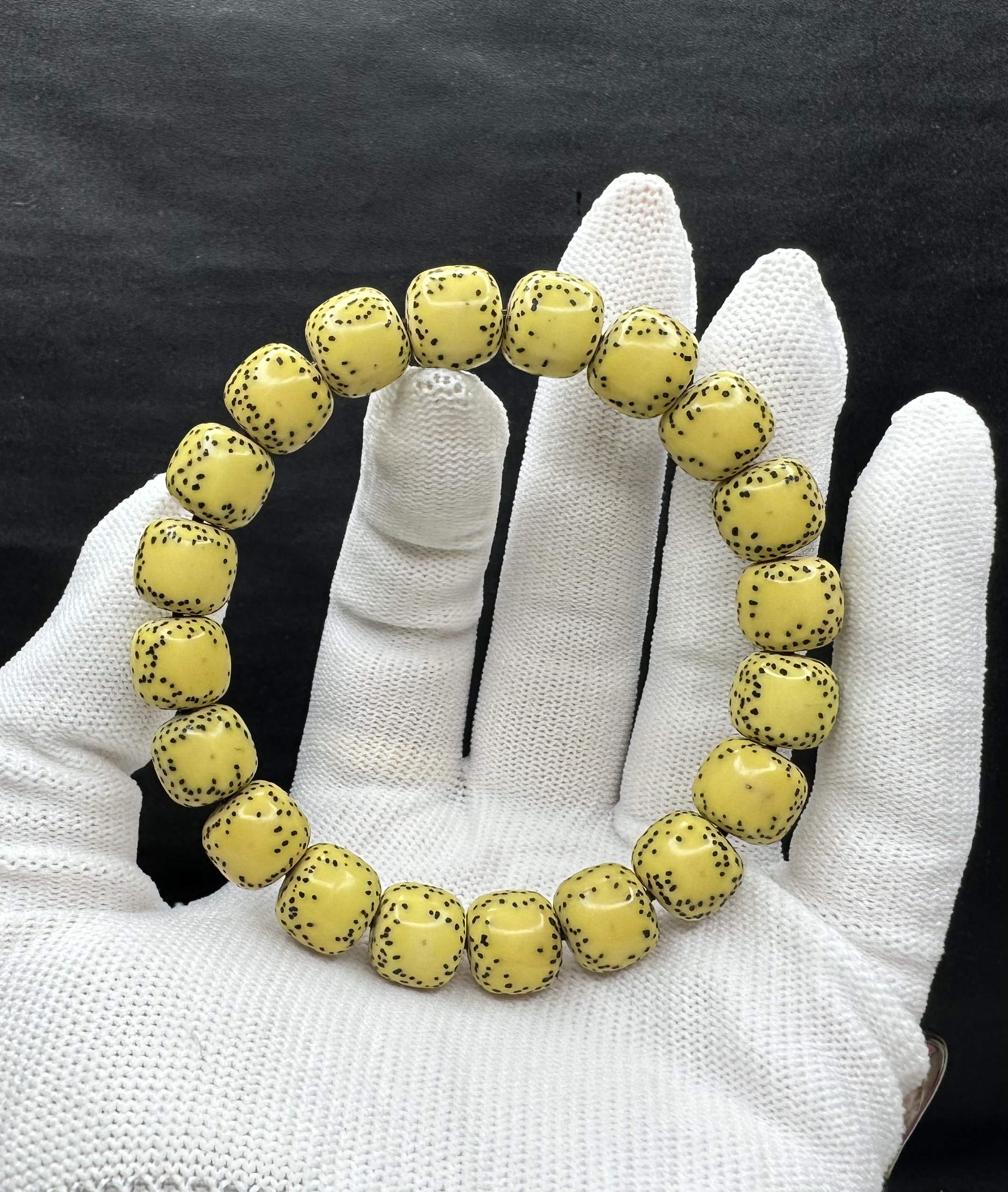 星月菩提手串11.5原白大留白单圈同枝星点细