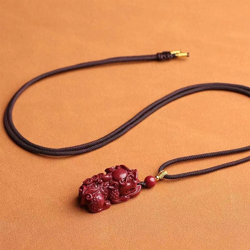 含辰砂工艺品17紫金色歪头皮皮吊坠