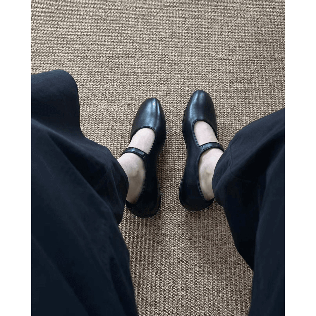  FEIMANBA极简风玛丽珍单鞋女 一字带奶奶鞋 软底舒适休闲芭蕾单