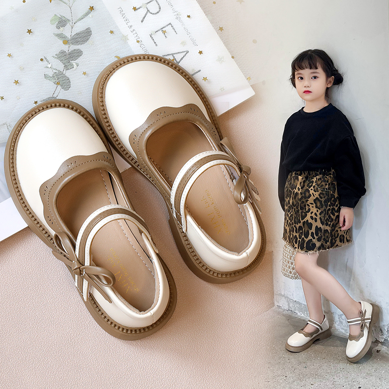 女童公主鞋秋季新款女孩小皮鞋秋款时尚白搭