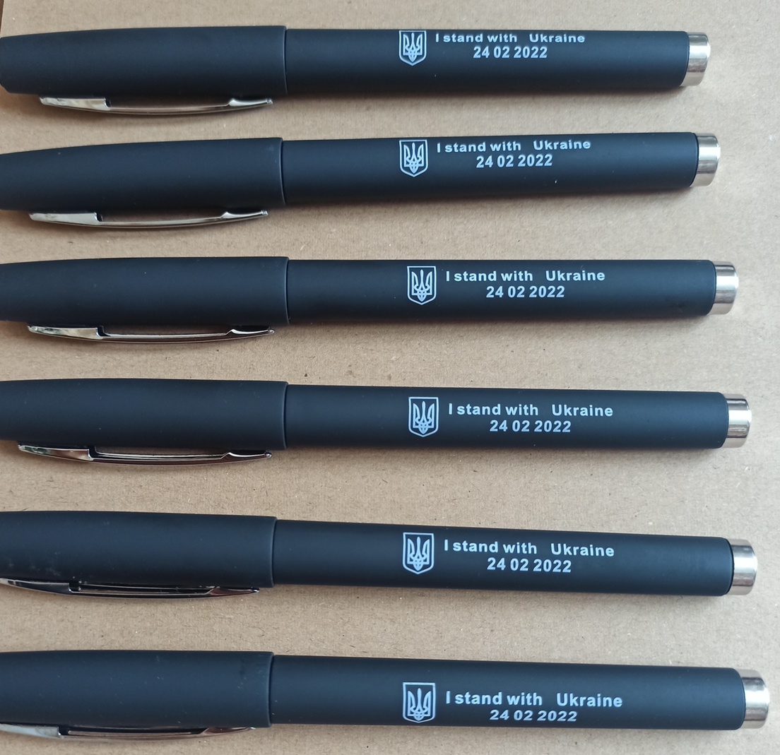 6支装乌克兰纪念中性笔（黑色笔芯，0.5毫米粗）