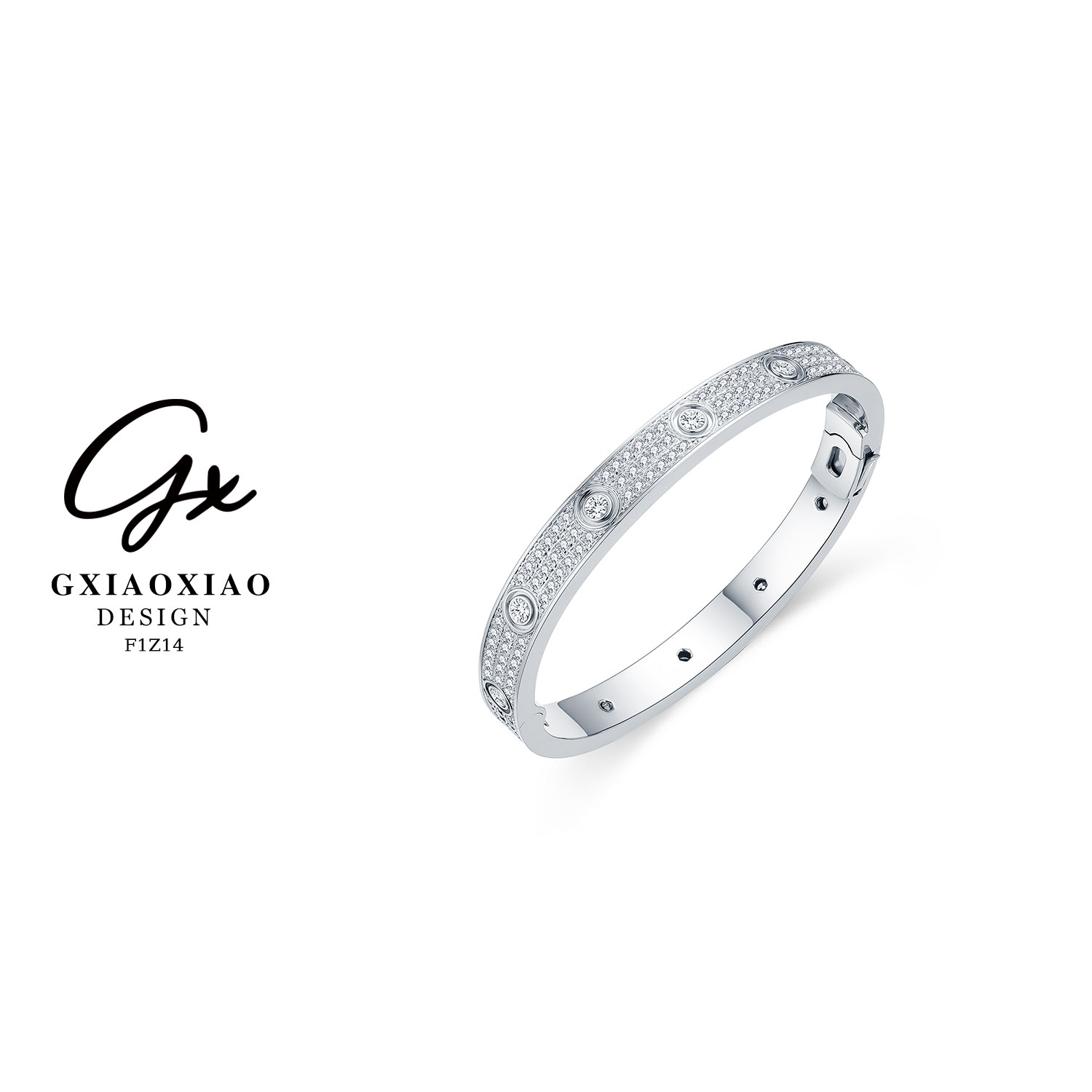 铜合金合成锆石手镯 GXX 轻奢气质高级感满天星手镯 F1Z13 F1Z14