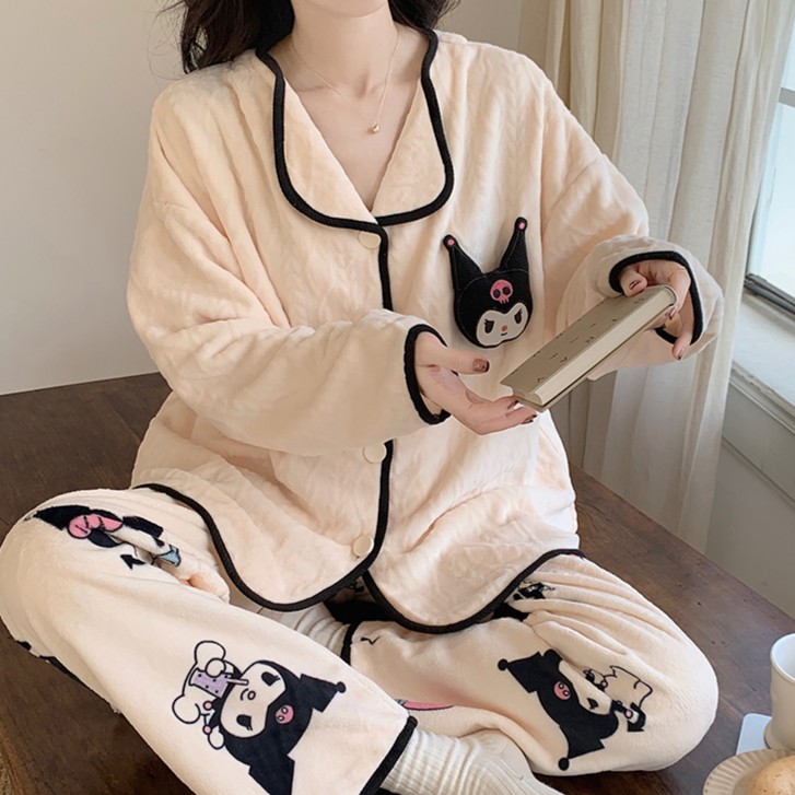 冬季睡衣女款爆款2023新款珊瑚绒睡衣女士可外穿法兰绒家居服套装