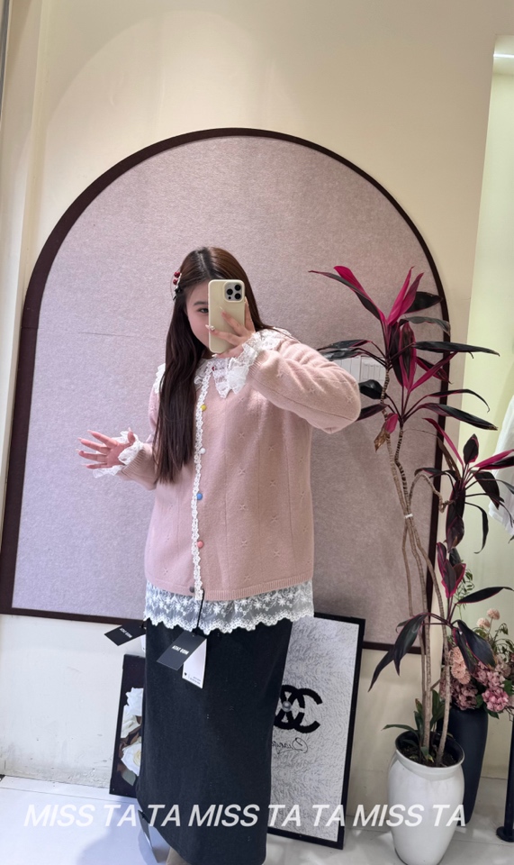 针织外套宽松彩色纽扣