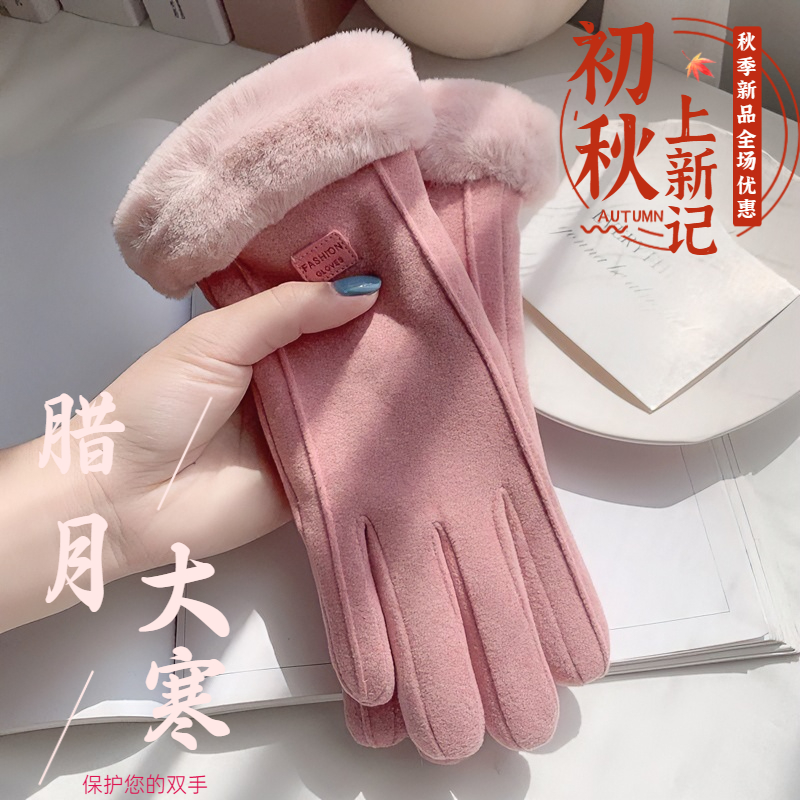 冬季防滑手套加绒加厚电动车防风手套冬季防风骑行可触屏德绒手套