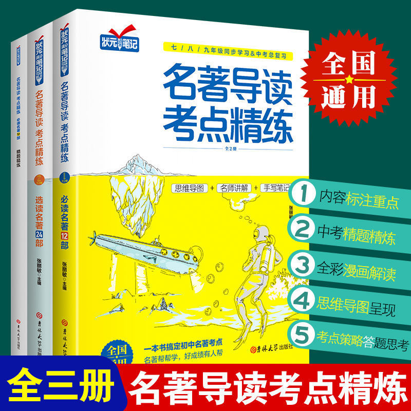名著导读考点精炼状元满分笔记初中中考中考考点