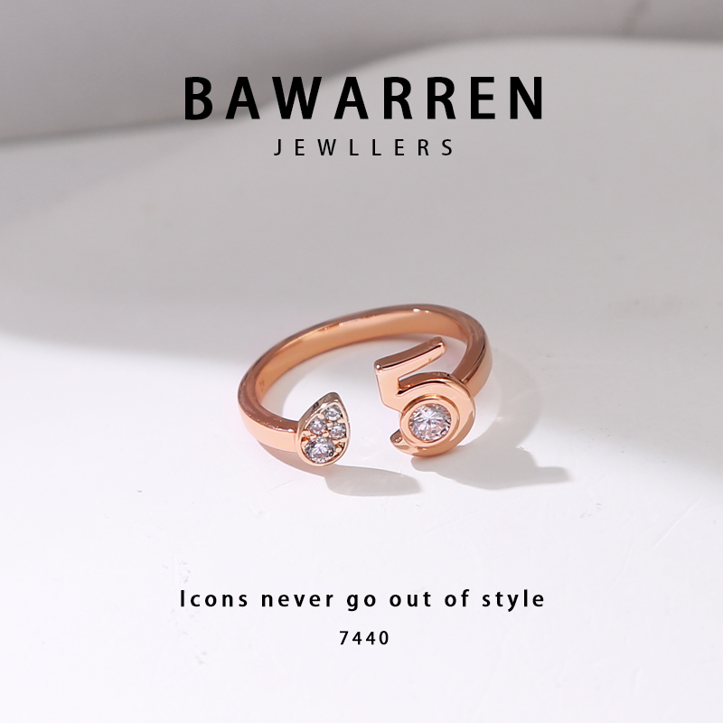 铜合金合成锆石戒指 7440-5号精致戒指气质简约小众欧美