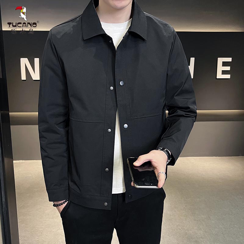 TUCANO/啄木鳥2025春季翻领帅气男士简约夹克潮流百搭青年韩外套