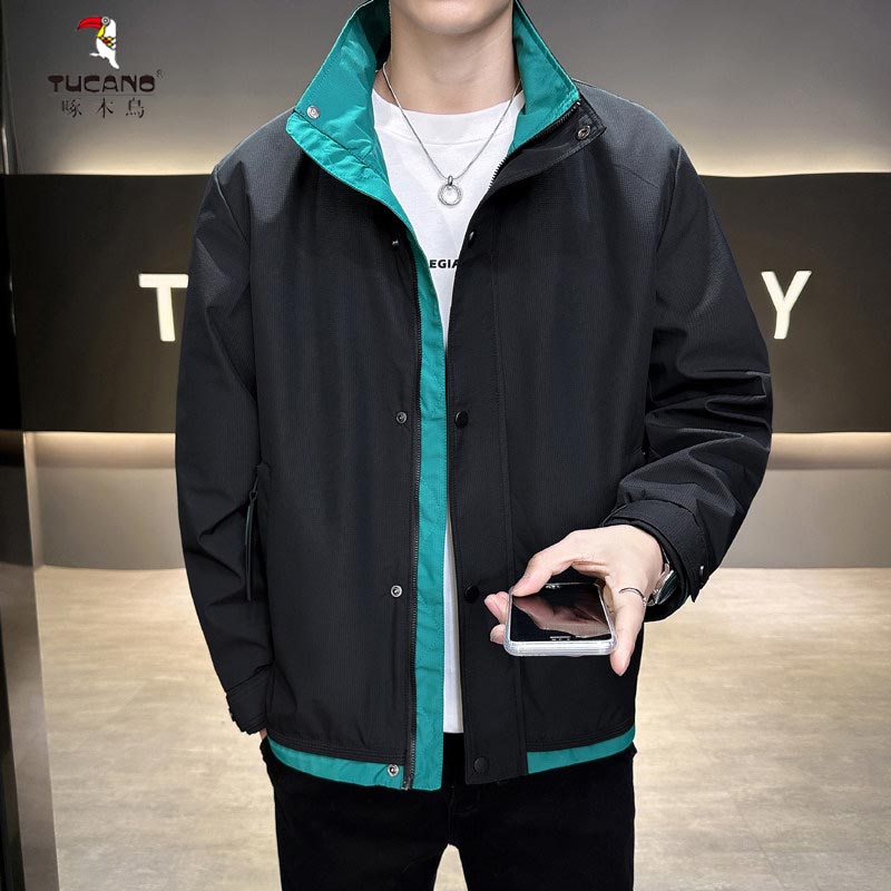 TUCANO/啄木鳥春秋立领户外冲锋衣运动防风休闲上衣时尚男士夹克