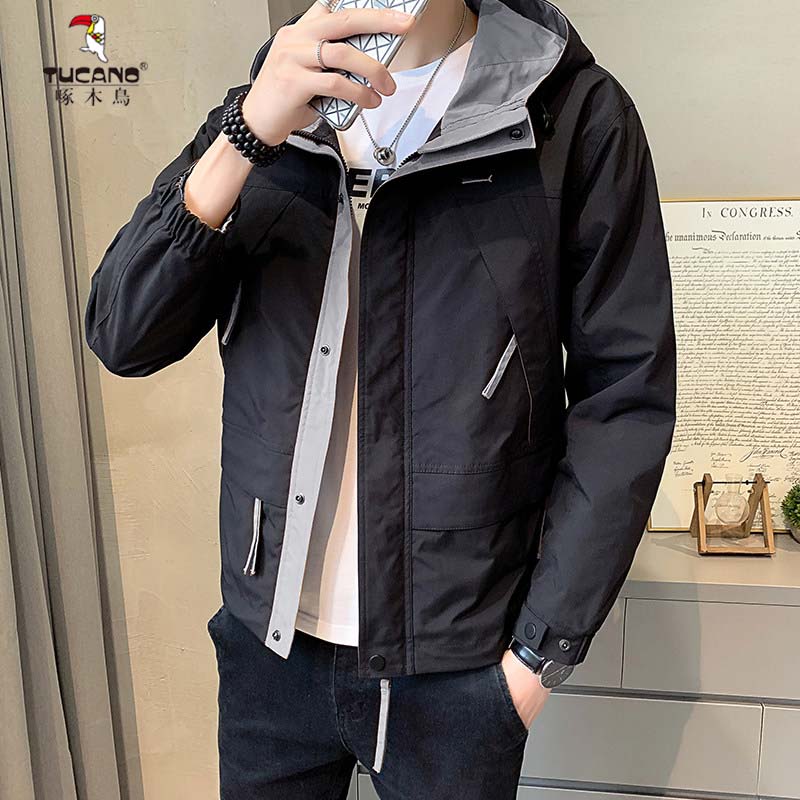 TUCANO/啄木鳥2025新款潮流宽松帅气连帽休闲夹克防风韩版男上衣