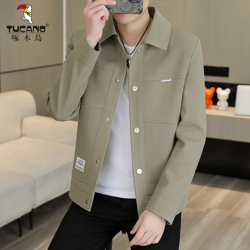 TUCANO/啄木鳥2025新款春季休闲男夹克翻领外套韩版百搭帅气上衣