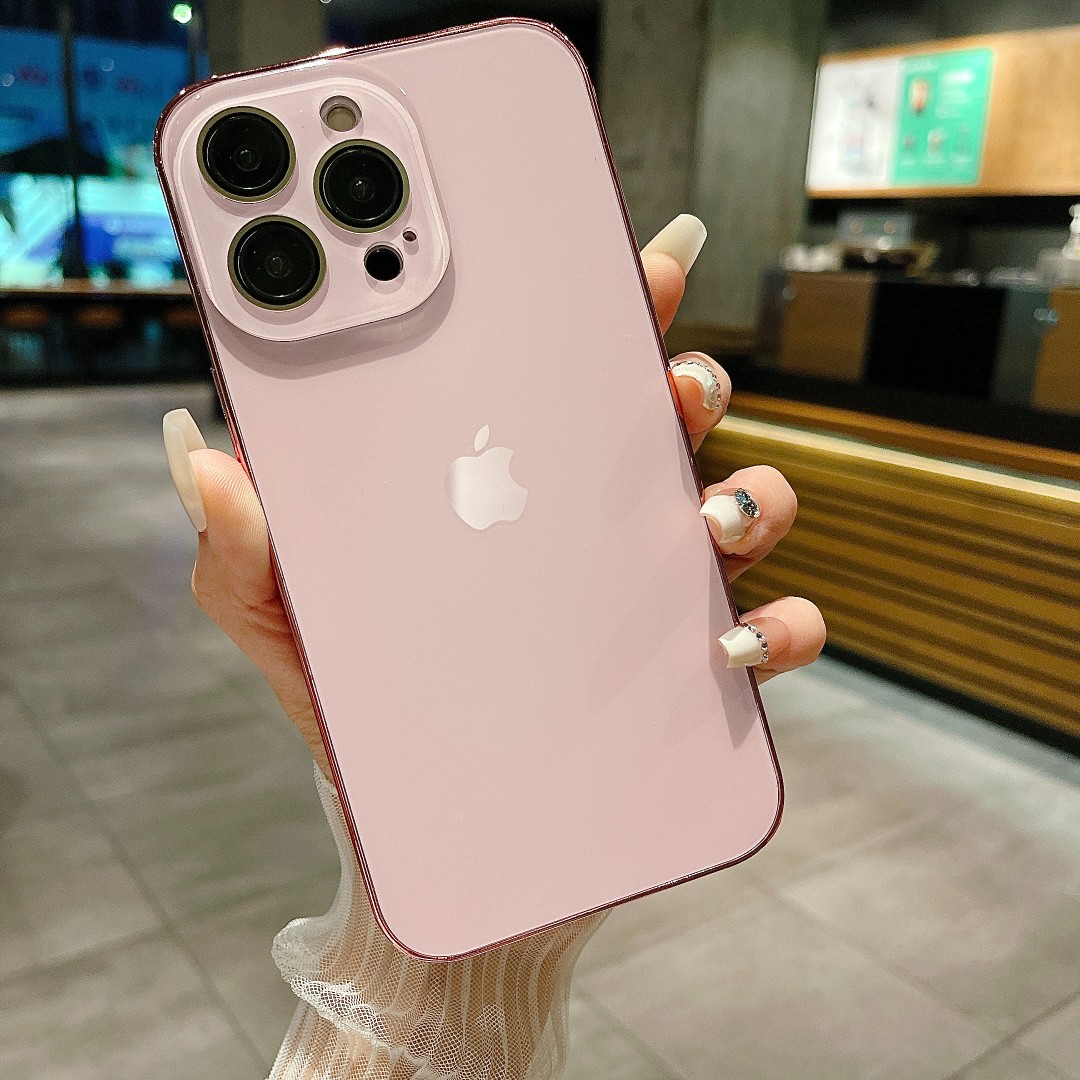 ins裸机质感苹果13手机壳iPhone14promax自带镜头膜12pro保护套11