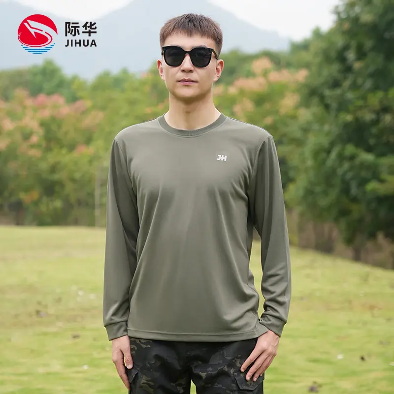 际华休闲体能服男士打底宽松圆领户外运动长袖上衣