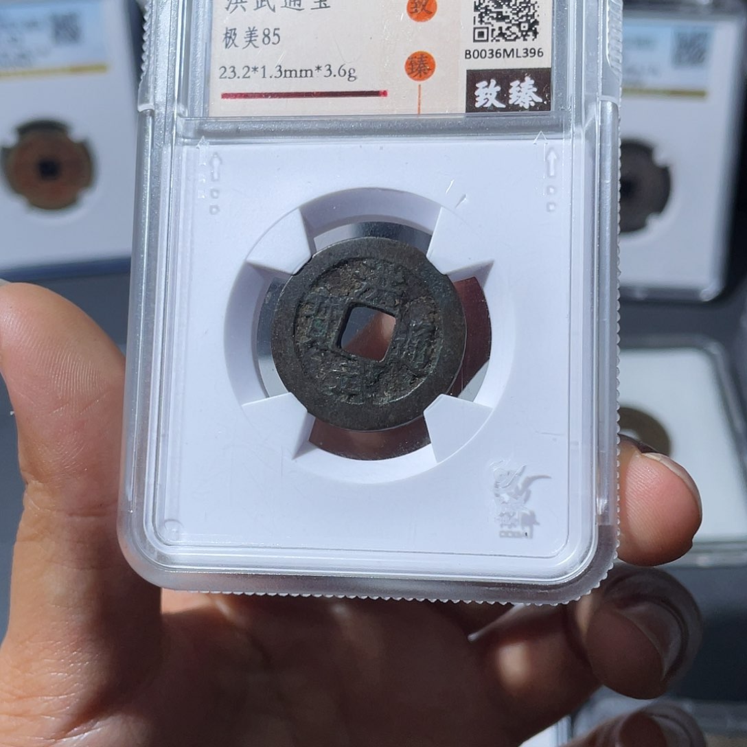 铜小瑶，黑漆古洪武，评级编码396