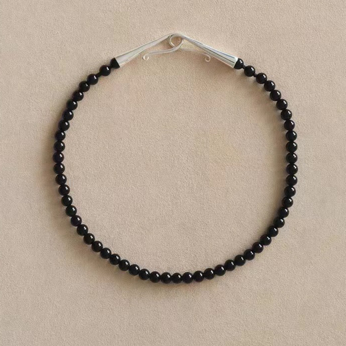 铜合金石英石项链 【一生所爱】红色黑色石老钱风精工时尚锁骨链