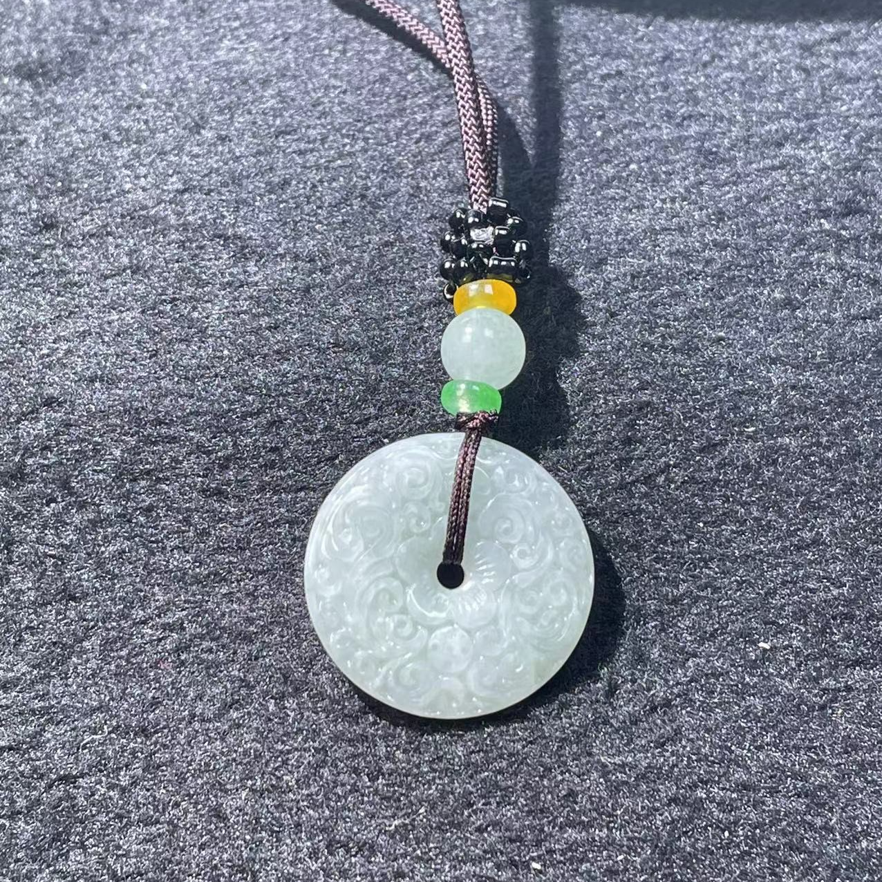 天然缅甸A货翡翠平安扣仿古气质绿色