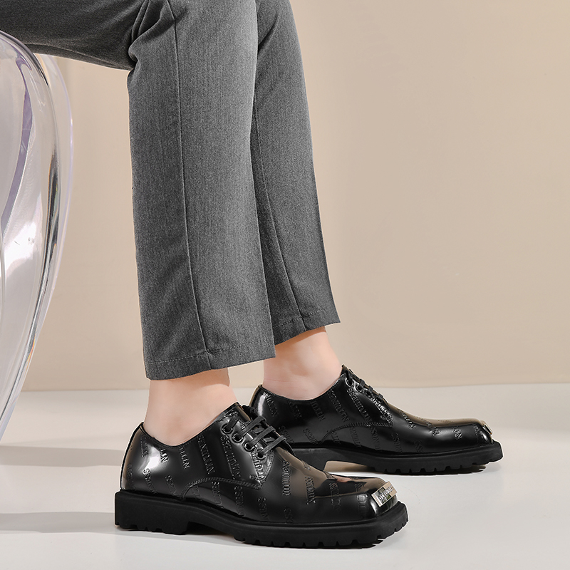 美帮男士休闲鞋时尚百搭系带方头潮鞋