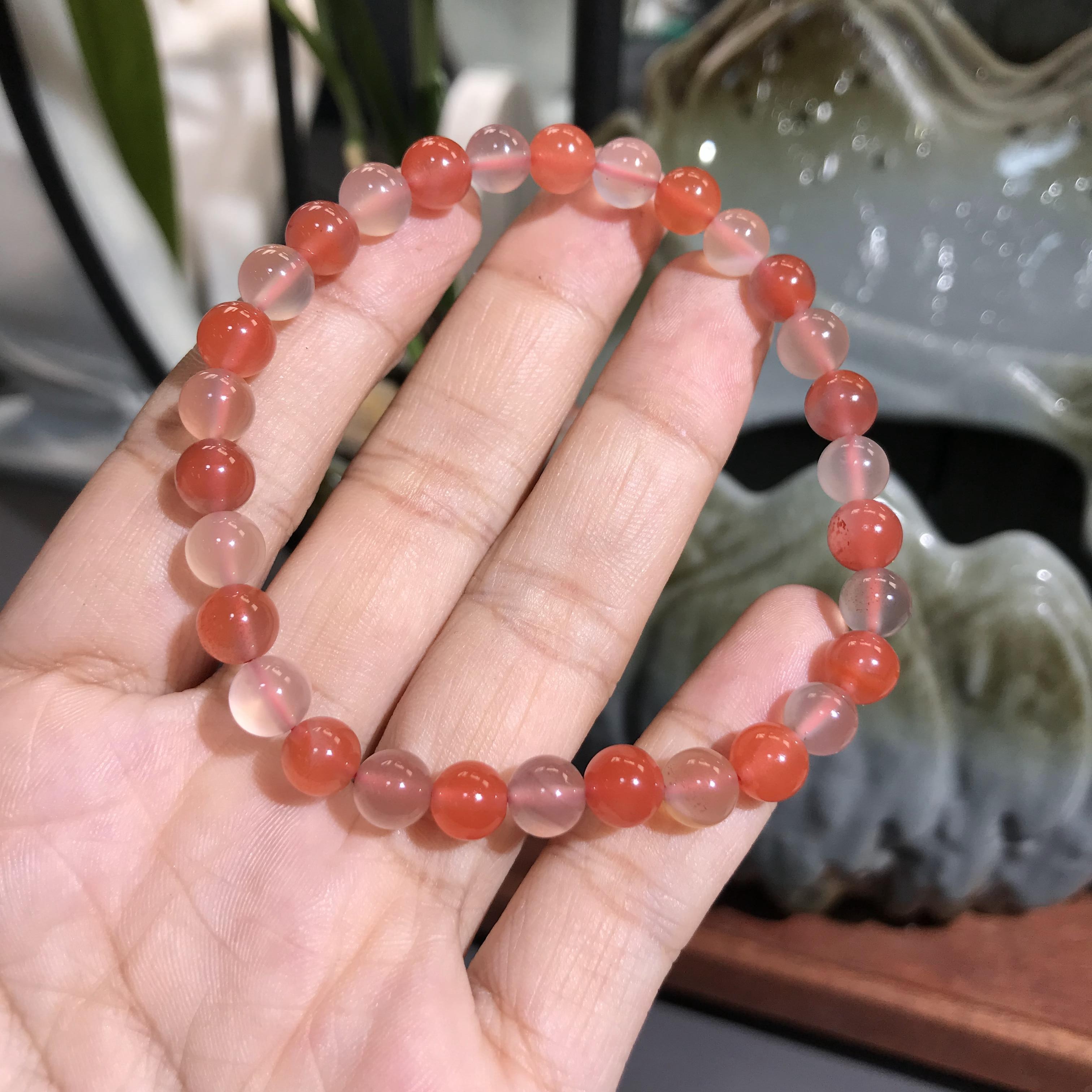 天然无优化原矿保山南红多宝手串7mm