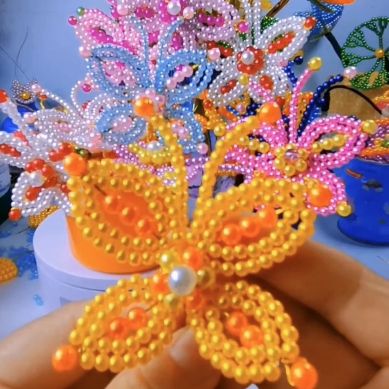 【蝴蝶材料包】diy串珠串珠蝴蝶材料包 纯手工家居装饰漂亮礼物