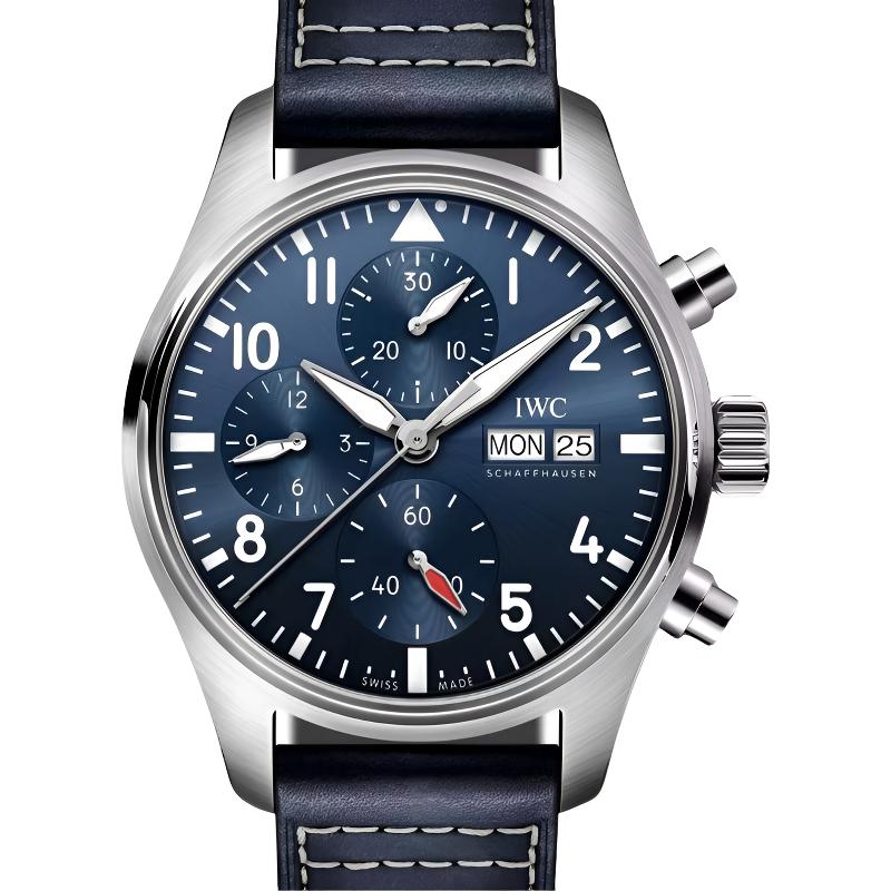 99新 IWC/万国 dmb/飞行员系列三眼计时自动机械腕表    IW388101