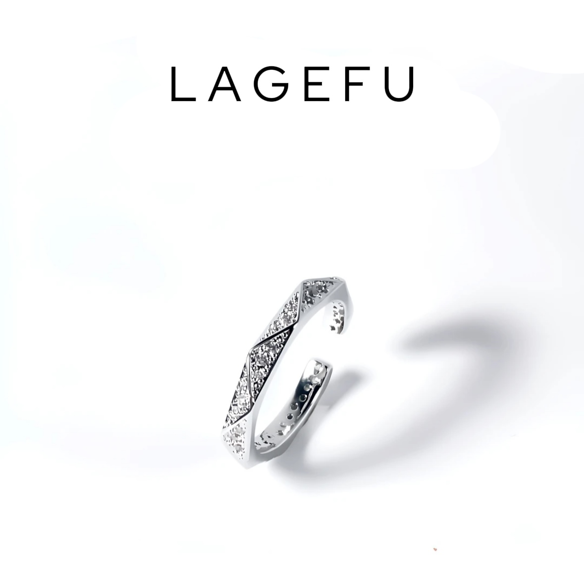 合金合成锆石戒指 开口戒指女欧美小众指环戒指DN915