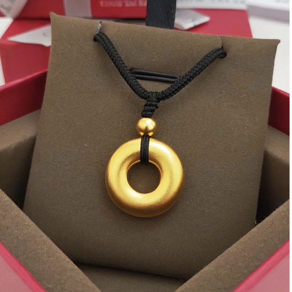 合金吊坠 实心厚平安扣项链手编项链绳情侣传承挂坠编织时尚项坠