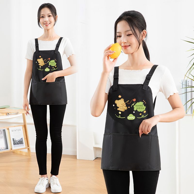 网红短款围裙家务厨房做饭防水防油餐饮饭店小个子围裙厨房专用