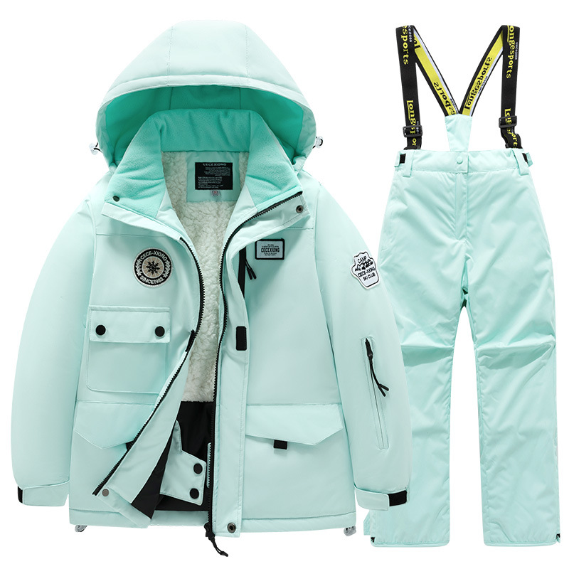 冬季儿童滑雪服套装男女童防风防水外套加厚保暖玩雪全套专业装备