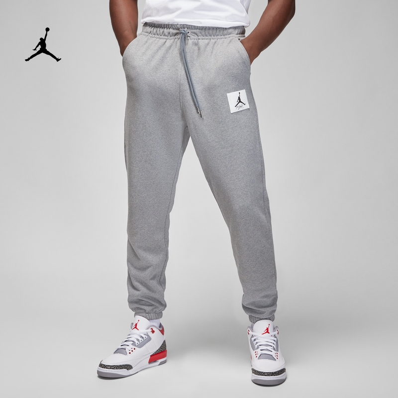 Nike耐克灰色卫裤男裤春季新款加绒针织束脚长裤DQ7469-091