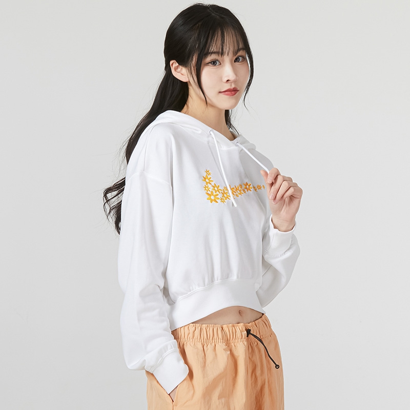 Nike耐克卫衣女新款运动服休闲连帽上衣短款套头衫DO7257-100