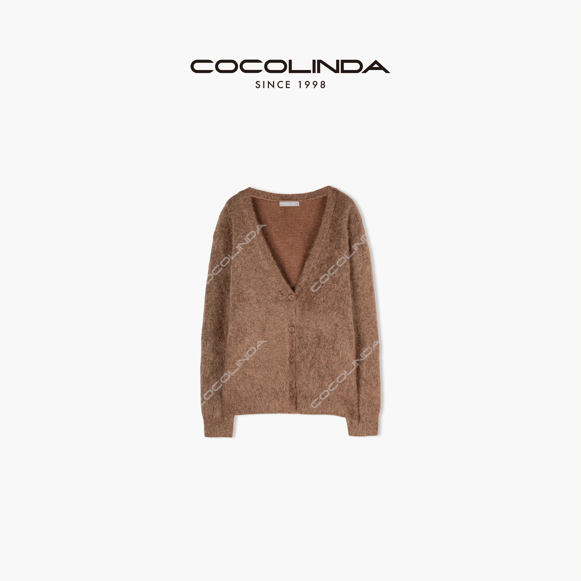 COCOLINDA琳达推荐纯色软糯V领时尚针织开衫外套轻奢S1052