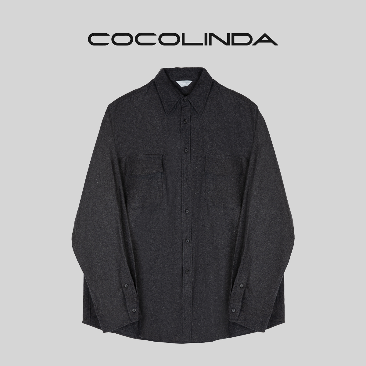 COCOLINDA琳达推荐阔版假两件时尚毛呢外套日系舒适K388简约