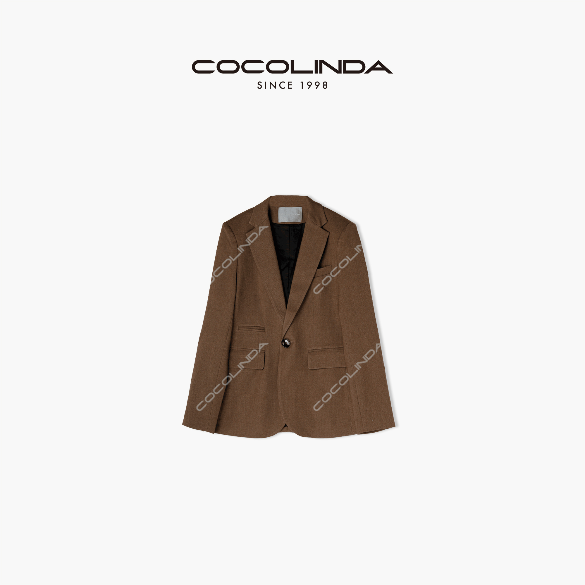 COCOLINDA琳达推荐时尚纯色翻领春季长袖西装设计感西服C580