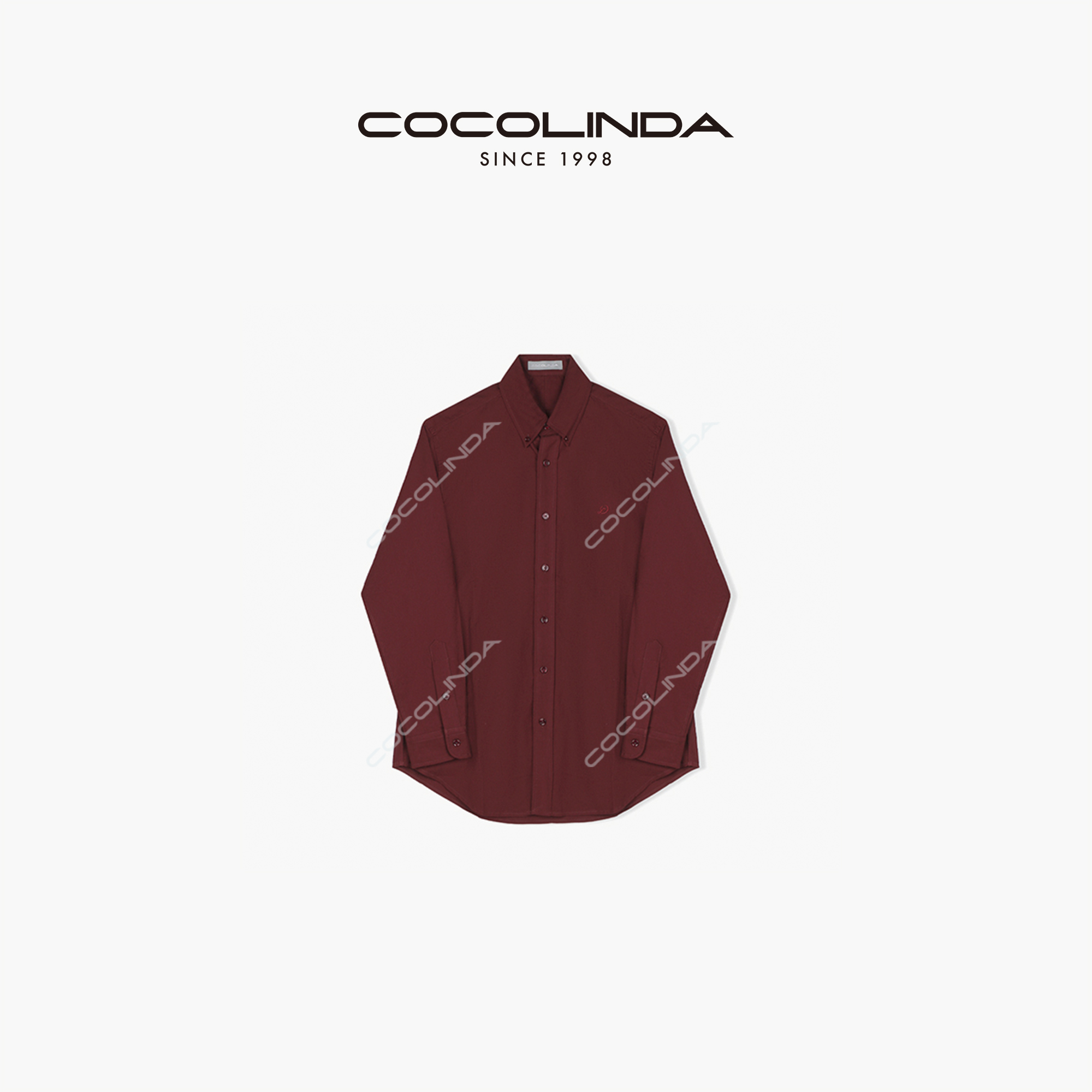 COCOLINDA琳达推荐刺绣纯色长袖衬衫休闲商务翻领简约K598