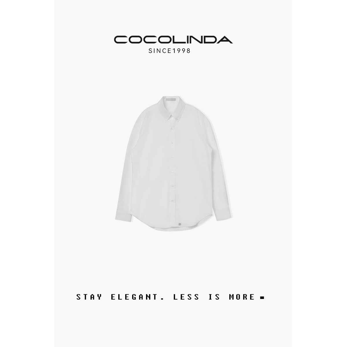 COCOLINDA琳达推荐 男女CP款LOGO刺绣黑白衬衫长袖休闲K474