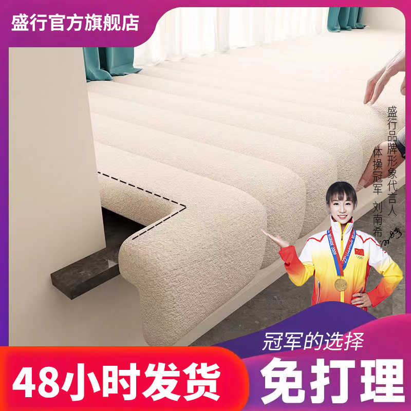 2025新款四季通用轻奢泰迪绒加厚飘窗垫卧室窗台飘窗垫防水简约