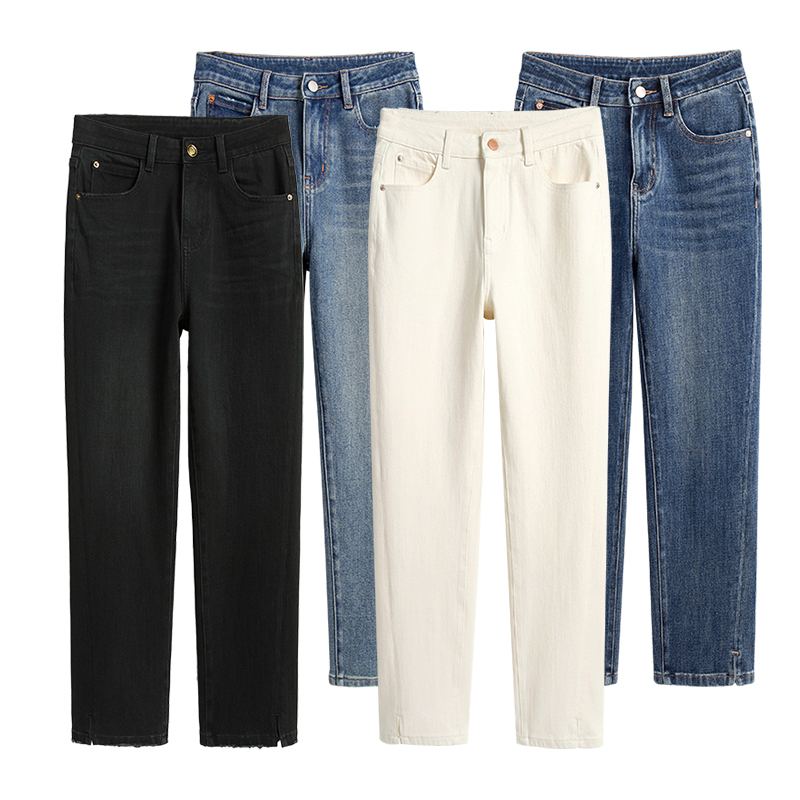 RAIN.CUN罗马假日·九分法棍烟管裤显瘦经典百搭高腰时尚弹力10957