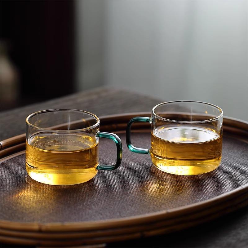 匠造堂手工透明茶杯茶具主人杯客人杯品茗杯圆形把杯家用耐热茶具