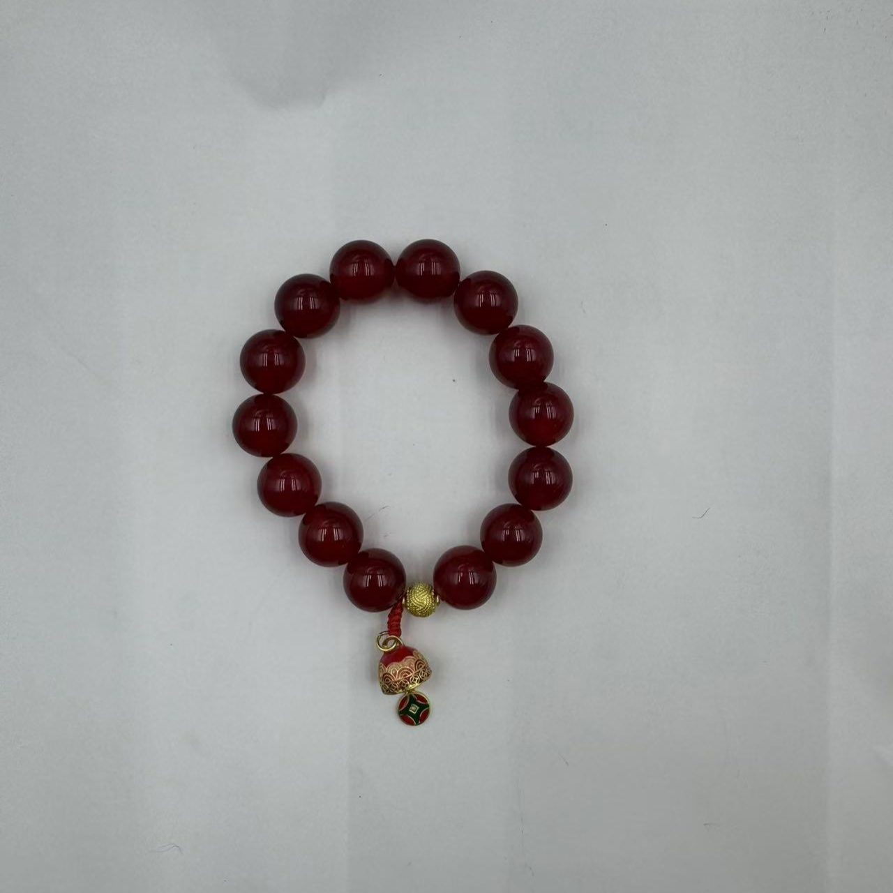 非金属珐琅手链 红色的手串原创121-210