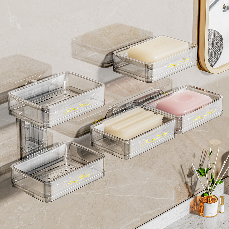 创意免打孔肥皂盒卫生间沥水壁挂无痕贴香皂盒架子浴室置物架吸盘