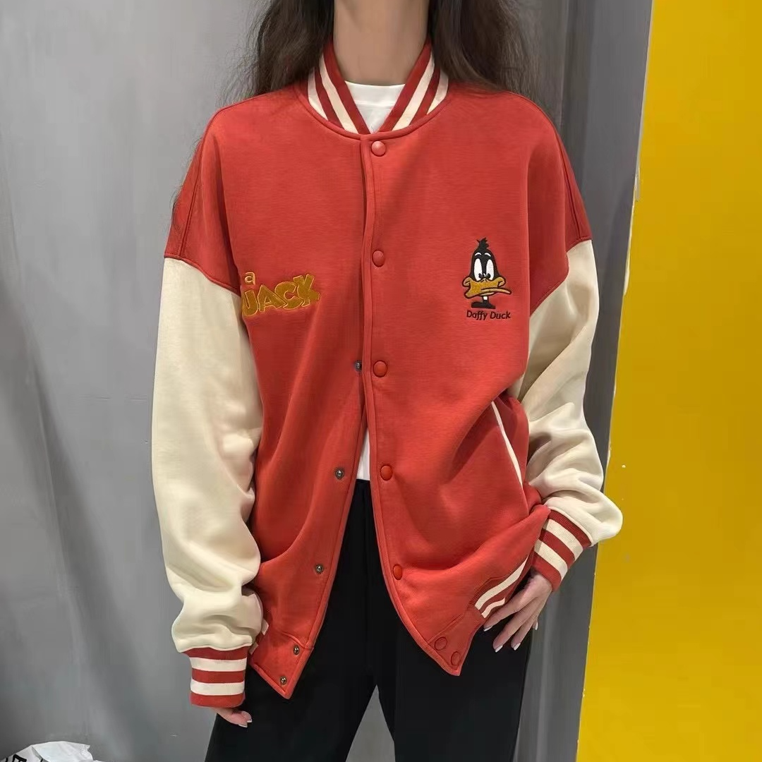 A.D.khal[糖老呀]美式加绒棒球服外套横织定制6510